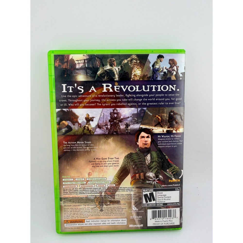 Fable III Xbox 360 Action RPG Microsoft Lionhead Studios Complete with Manual - Picture 3 of 6